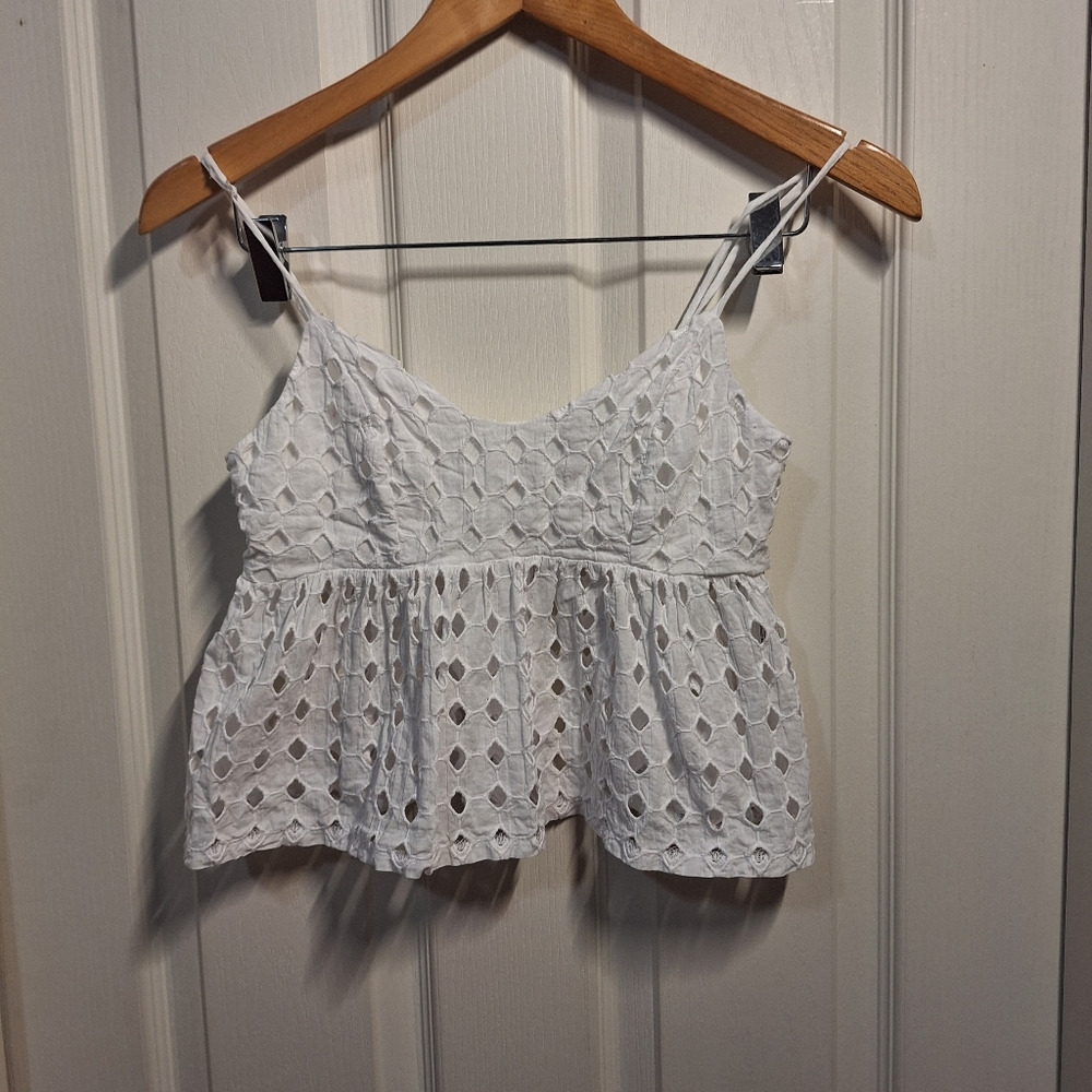 Clayton White Eyelet Women's Halter Top XS